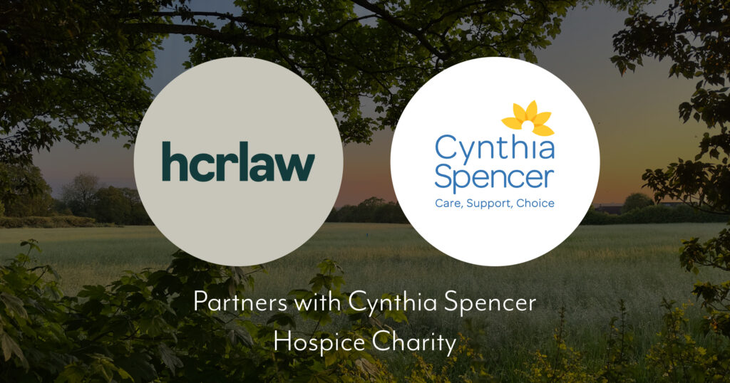 HCR Law are partners with Cynthia Spencer Hospice Charity